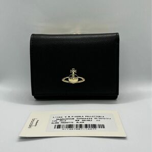 Vivienne Westwood ヴィヴィアンウエストウッド　財布　　三つ折り財布　ブラック　黒色　新品