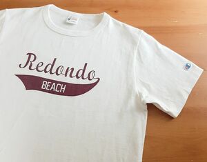 Champion ランタグ復刻 染み込みプリント Tシャツ M(38-40) Redondo BEACH C3-K309