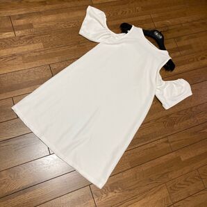ザラ ZARATRF 肩スリット 肩開きチュニック ロングトップス ミニワンピ