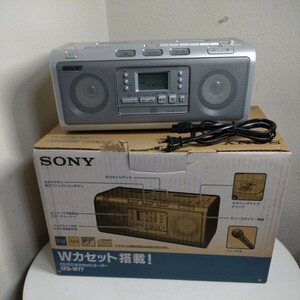 SONY CD double cassette radio-cassette CFD-W77 silver 08 year made operation goods USED goods Sony double cassette CD radio-cassette 