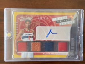 Rui Hachimura 2019-20 Absolute Tools of the Trade Jersey ROOKIE AUTO 016/175 ルーキー 八村塁 サイン