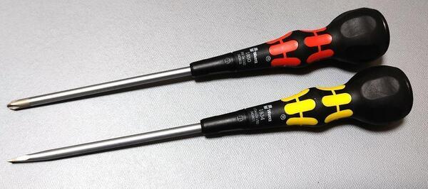 WERA ヴェラ 工具 レーザーチップ ボールグリップ プラス マイナス ドライバー 2本組 150mm