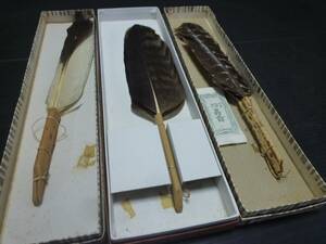 { gold regular .}. feather . three tsu feather feather . manner . for tea utensils charcoal tool 