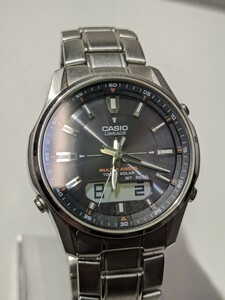 [M152][ работа товар ] CASIO Casio наручные часы LINEAGE 5161 LCW-M100 мужской солнечные радиоволны часы 