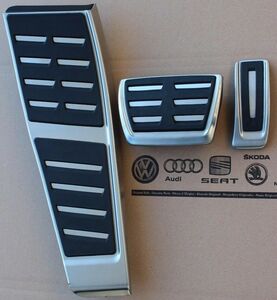 アウディ/Audi A6(4G)/S6 A7/S7 アバント クアトロ 右ハンドル専用 純正部品 ステンレス ペダルカバー フットレスト 3点セット 未使用品