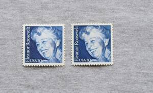 USA265　アメリカ　1984年　婦人運動家エレノア・ルーズベルト　「ルーズベルト大統領の妻」　20セント　1種　単片切手2枚