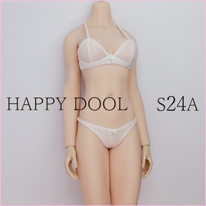 TBLeague 【Happy Doll】S24A 透け感スクールブラセット 白/リボン白 下着 1/6 Phicen ファイセン