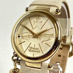 1 иен ~ [ Junk ]vivienne westwood Vivienne Westwood наручные часы кварц 3 стрелки аналог Gold металлические принадлежности белый б/у текущее состояние товар 