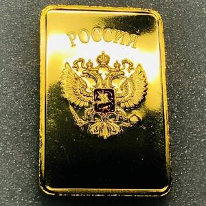 海外古銭 記念金貨　ソビエト連邦記念金貨　ゴールドバー　重さ約27.60g ケース付き ソビエト連邦の国章 旧ソ連 
