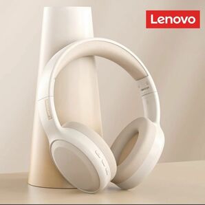 Lenovo TH30 ワイヤレス ヘッドフォン Bluetooth ベージュ ヘッドホン レノボ 外音取り込み機能