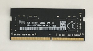SK HYNIX 1Rx8 PC4-2666V 8GB DDR4 ノートパソコン用メモリ PC4-21300 8GB 260ピン DDR4 LAPTOP RAM 中古 品動作品