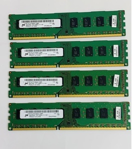 MICRON 2RX8 PC3-12800U 4GB 4枚組 1セット 16GB DDR3 デスクトップ用 メモリ ECC無し DDR3-1600 4GB 4枚で 16GB DDR3 DESKTOP RAM