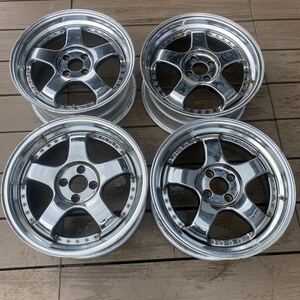 WH115 SSR professor sp1 プロフェッサー 17×7.5j +30 ４本セット　ジャンク品　中古アルミホイール　補修ベース　メッキ　深リム