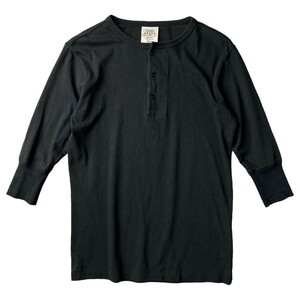 美品 GLAD HAND グラッドハンド 五分袖 ヘンリーネック トップス シャツ カットソー Tシャツ Tee / メンズ S / 黒 ブラック アメカジ