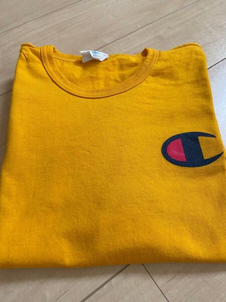 古着CHAMPION 黄TシャツLサイズ 春夏 トップス Tシャツ 半袖