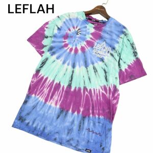 LEFLAH レフラー 春夏 タイダイ柄 ロゴプリント★ 半袖 ポケット カットソー ポケTシャツ Sz.XL　メンズ 大きいサイズ　C4T05207_5#D