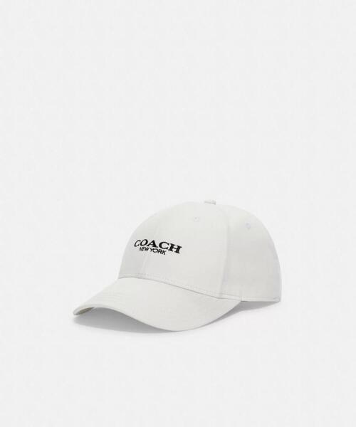 【新品未使用】COACH ベースボールハット・エンブロイダリー WHITE レディース M/L キャップ 帽子