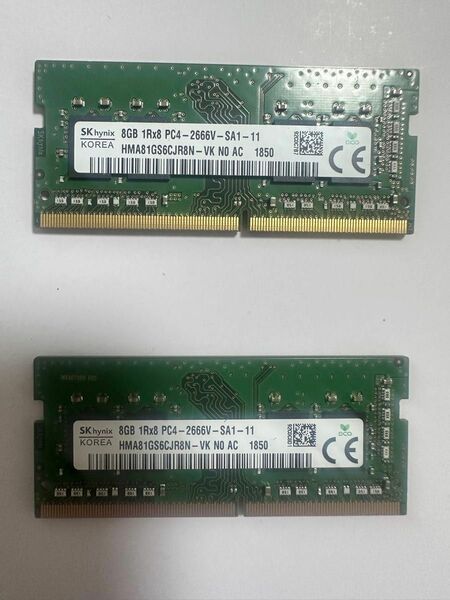 16GB SKhynix 8GB メモリ PC4-2666V 8GBx2枚=16GB