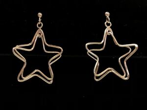  star star motif swaying earrings both ear for stud earrings silver color catch silver925 lady's [4575]A