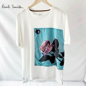 ポールスミス Paul Smith クルーネック ローズ Tシャツ XL オフホワイト 半袖 カットソー 薔薇 バラ 花柄 シャツ