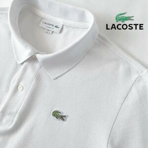 ラコステ LACOSTE F8455 L1212 ポロシャツ 3 (M) ホワイト 半袖 鹿の子 シャツ 白 クラッシックフィット