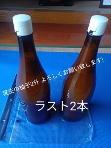 実生の柚子高知県北川村(令和5年11月18日搾取)1800ml×2本伯方塩入り最後の2本