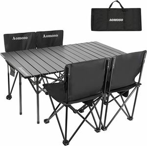  outdoor table chair 5 point set aluminium table chair picnic bench set picnic-table super light weight folding construction easy storage 