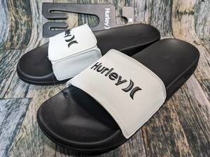 最後 28cm HURLEY SLIDE 検 ハーレー スライド サンダル サーフ シャワー ビーチ ハーレイ 白/黒 ホワイト/ブラック 28.0/US10