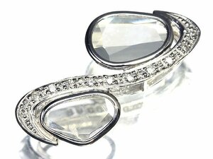 OG11933SS[1 иен ~] новый товар [RK драгоценнный камень ] натуральный ломтик бриллиант 2 камень общий итого 0.65ct первоклассный бок камень diamond K18WG высококлассный подвеска head колье diamond 