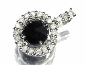 VL11920SS[1 иен ~] новый товар [RK драгоценнный камень ] первоклассный чёрный бриллиант Monde очень большой 1.00ct первоклассный прозрачный diamond K18WG высококлассный подвеска head колье diamond 