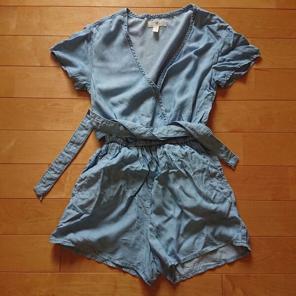 H&M ショートオールインワン ブルー 150