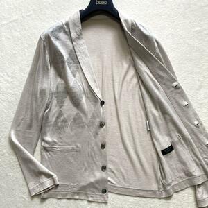 EPOCA UOMO Epoca womo knitted jacket tailored jacket cardigan thin spring summer a-ga il shell button linen flax .L