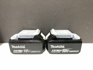 2個 純正 動作品 マキタ Makita Li-ion バッテリー BL1860B 6.0Ah 18V 雪マーク 雪印 インパクト # BL1860 BL1460 検索ワード 美品 24