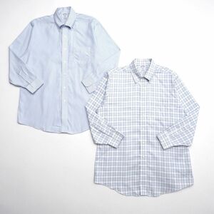 TG9120◎ブルックスブラザーズ 2枚セット ノンアイロン ボタンダウンシャツ ストライプシャツ チェックシャツ REGENT サイズ16.5/32