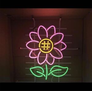 オーダーメイド ネオンサイン 向日葵 ハッシュタグデザイン ガラス管 オリジナル