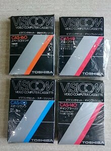 [W4102] TOSHIBA COM-100 VISICOM カセット4点セット / 東芝ビデオコンピューター ビジコン スポーツ ギャンブル おあそびシリーズ 現状品