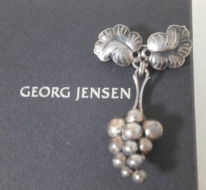 GEORG JENSEN 217A Moonlight Grapes ブローチ 箱・ケース付き 925 Silver ジョージ ジェンセン 925SV ぶどう 葡萄 植物 DENMARK
