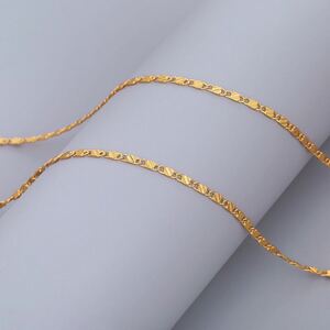 1 jpy start men's lady's necklace flat chain necklace . gold Gold 18kgp 48cm 362
