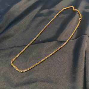 1 jpy start gross weight 12.4g GOLD gold necklace 18KGP. gold gold chain rope chain adjustment goods 303
