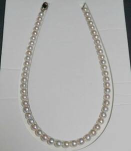 【寂】アコヤ真珠 本真珠 パール ネックレス 金具925刻印 全長4２cm★美品★6D0608