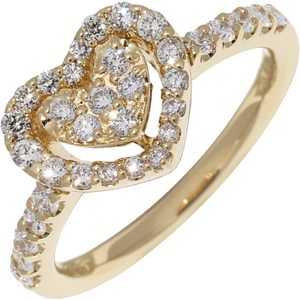  Ponte Vecchio ring K18YG diamond 0.45ct Heart 