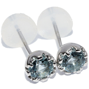  earrings K18WG aquamarine 