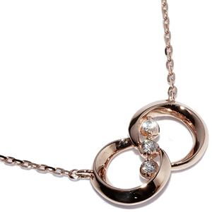  Star Jewelry pendant necklace K10PG diamond 0.02ct double moon pendant necklace 