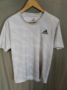 Tシャツ 半袖 カットソー adidas アディダス　L メンズ　ロゴ ホワイト 