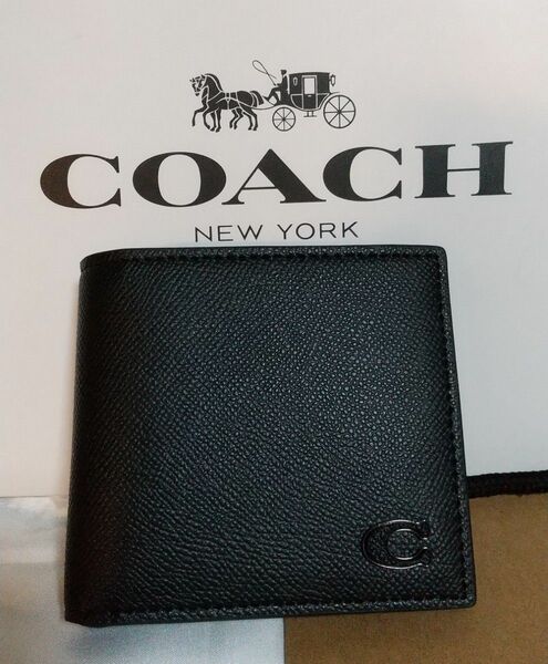 COACH　二つ折り財布　Cロゴ