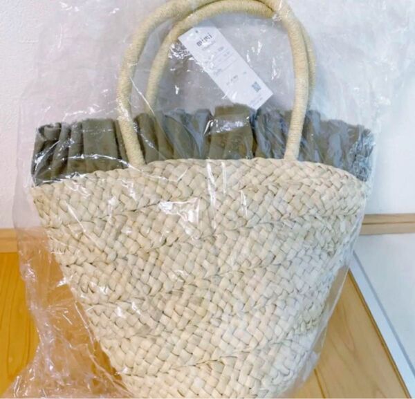 新品 かごバッグ トートバッグ mimi toujours 巾着 籐カゴバック バスケット籐かご