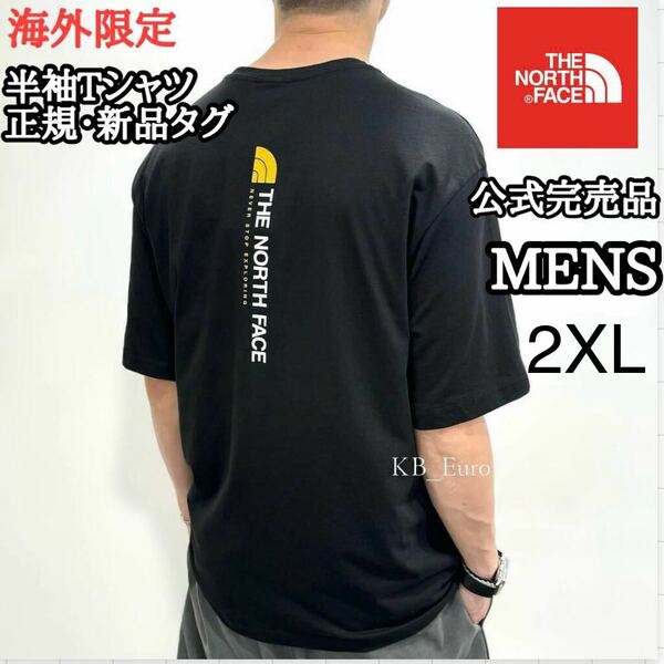 THE NORTH FACE ザ ノースフェイス VERTICAL NSE SSメンズ 半袖 Tシャツ バッグデザイン 海外限定 正規品 ブラック 黒 XL XXL コットン