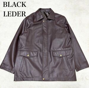【極美品】BLACKLEDER ラムレザージャケット ライダース レザーコート ブラウン 羊革 シープスキン オーバーサイズ Lサイズ