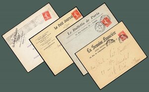  France 1909 year * kind .. stamp 10c*4 wonderful old Paris. newspaper letter. set * frequency. low letter 