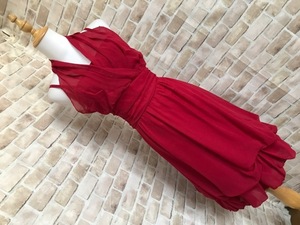 h01004* dress One-piece costume chiffon red 7 number 